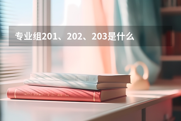 专业组201、202、203是什么意思？