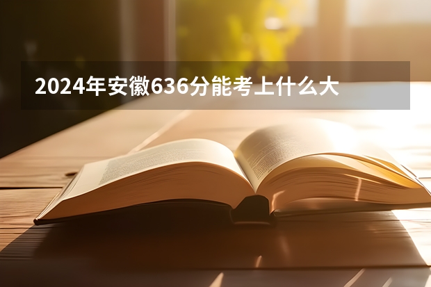 2024年安徽636分能考上什么大学？